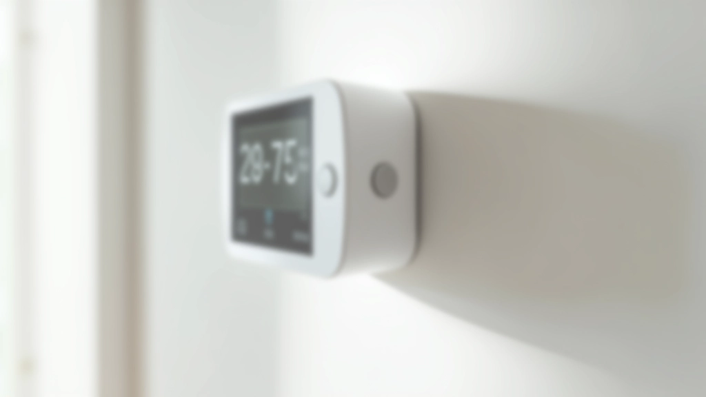 Termostato moderno em parede de casa portuguesa, controle de temperatura