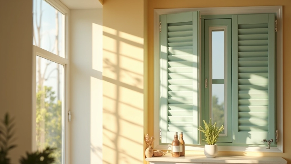 Janelas com persianas abertas permitindo ventilação natural em casa de verão